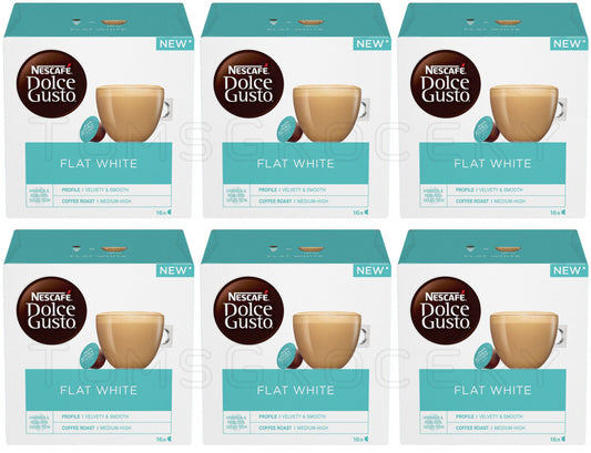6 NESCAFE FLAT WHITE Dolce Gusto Instant Coffee Capsules Boxes