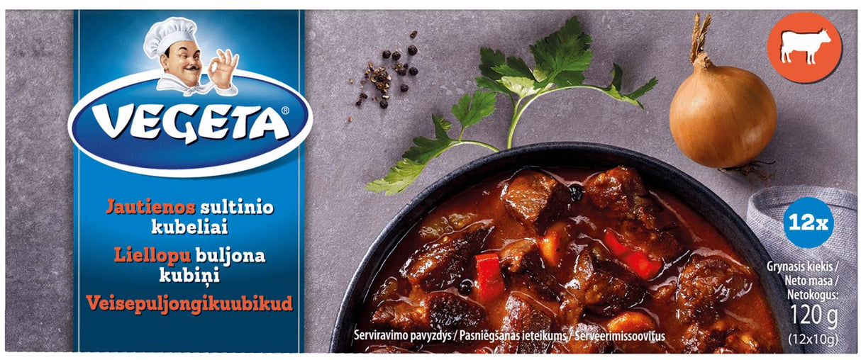 VEGETA BEEF Broth Stock Soup Cubes Bouillon 120g 4.2oz