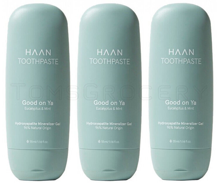3 HAAN GOOD ON YA Eucalyptus & Mint Mineralizer Gel Toothpaste 55ml 1.86 fl. oz.