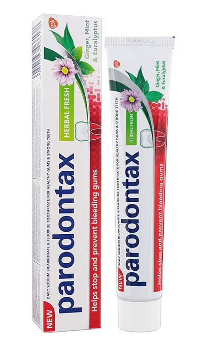 3 PARODONTAX HERBAL FRESH Daily Toothpaste with Ginger Mint & Eucalyptus 75ml