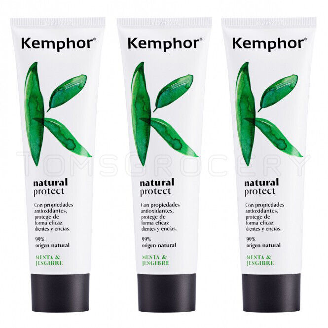3 KEMPHOR NATURAL PROTECT Vegan Toothpaste with Ginger & Mint 100ml 3.4fl. oz