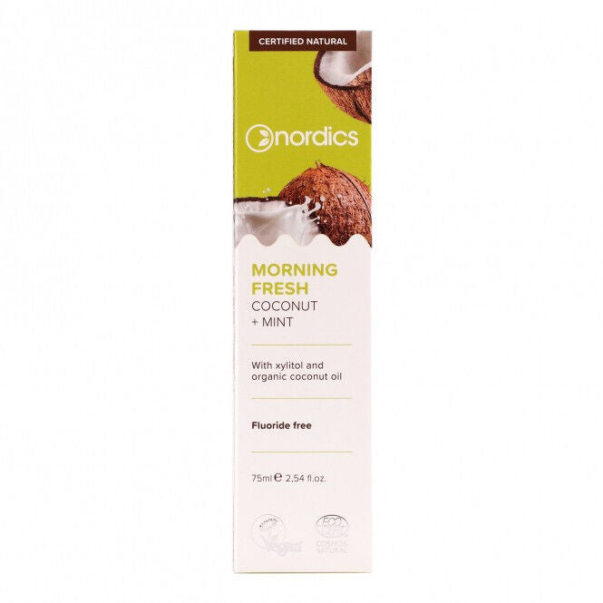 3 NORDICS MORNING FRESH Coconut & Mint Natural Toothpaste 75ml 2.54fl. oz