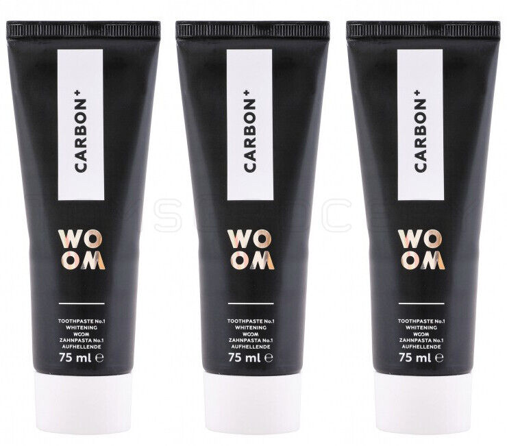 3 WOOM CARBON+ No.1 Whitening Toothpaste with Activated Charcoal 75ml 2.54fl.oz
