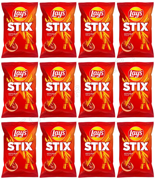 12 LAYS STIX KETCHUP Flavor Potato Chips Bags Crisps European Snacks 130g 4.5oz
