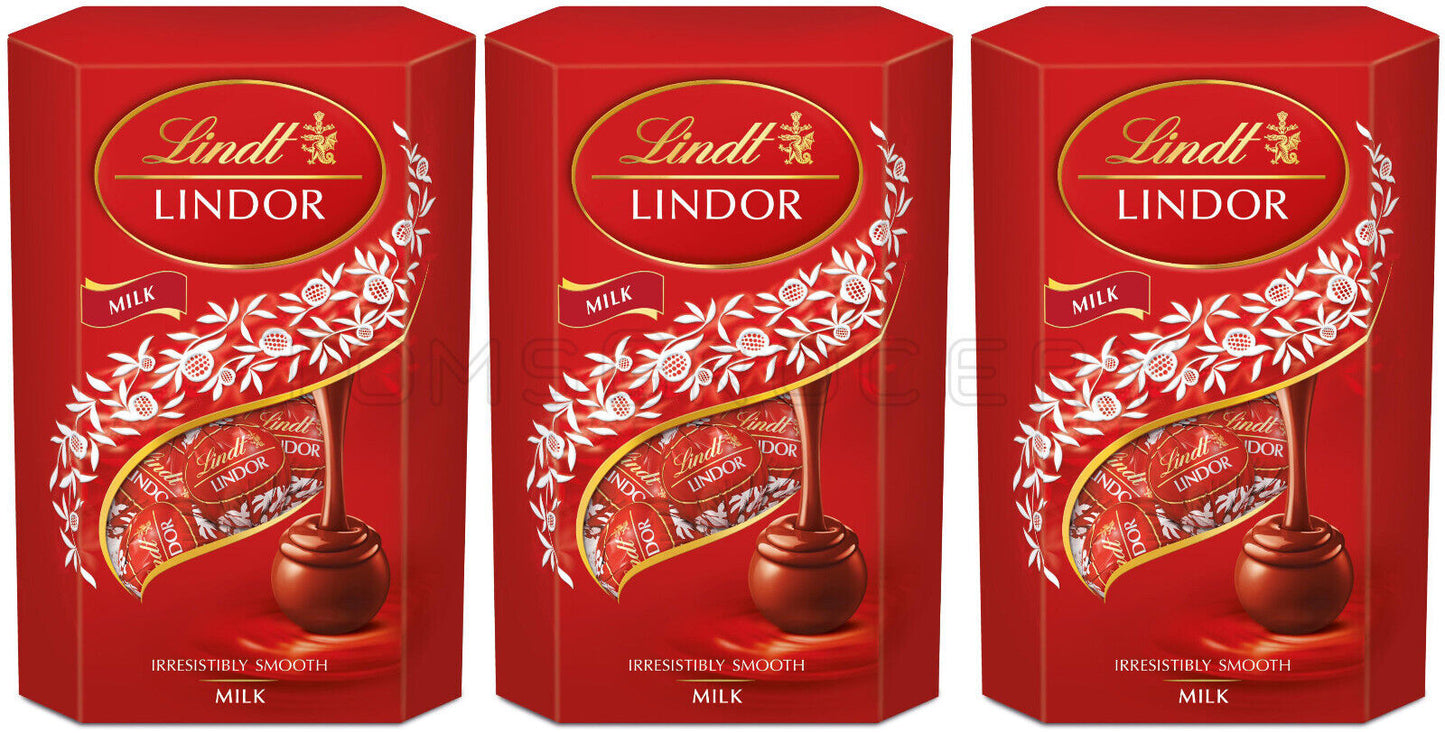 3 LINDT LINDOR Milk Chocolate Balls with Cream Filling Made in Swiss 200g 7.06oz