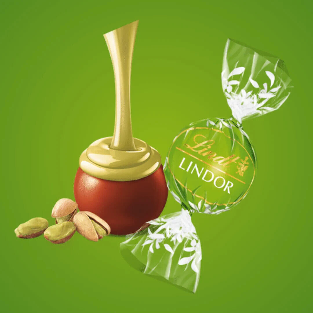 LINDT LINDOR Chocolate Candy Balls with Pistachio Cream Filling 200g 7.06oz