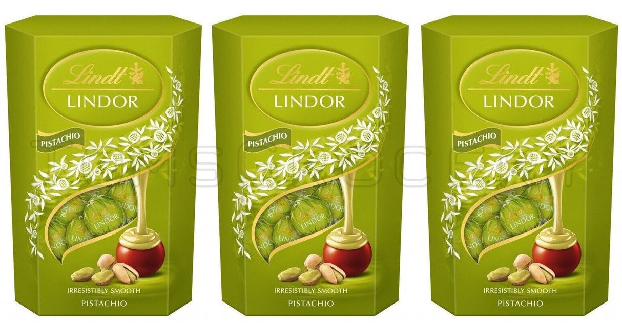 3 LINDT LINDOR Chocolate Candy Balls with Pistachio Cream Filling 200g 7.06oz