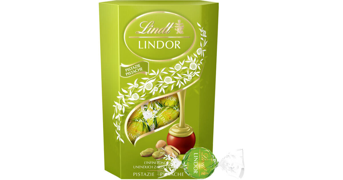 3 LINDT LINDOR Chocolate Balls with Pistachio Cream Filling 200g 7.06oz
