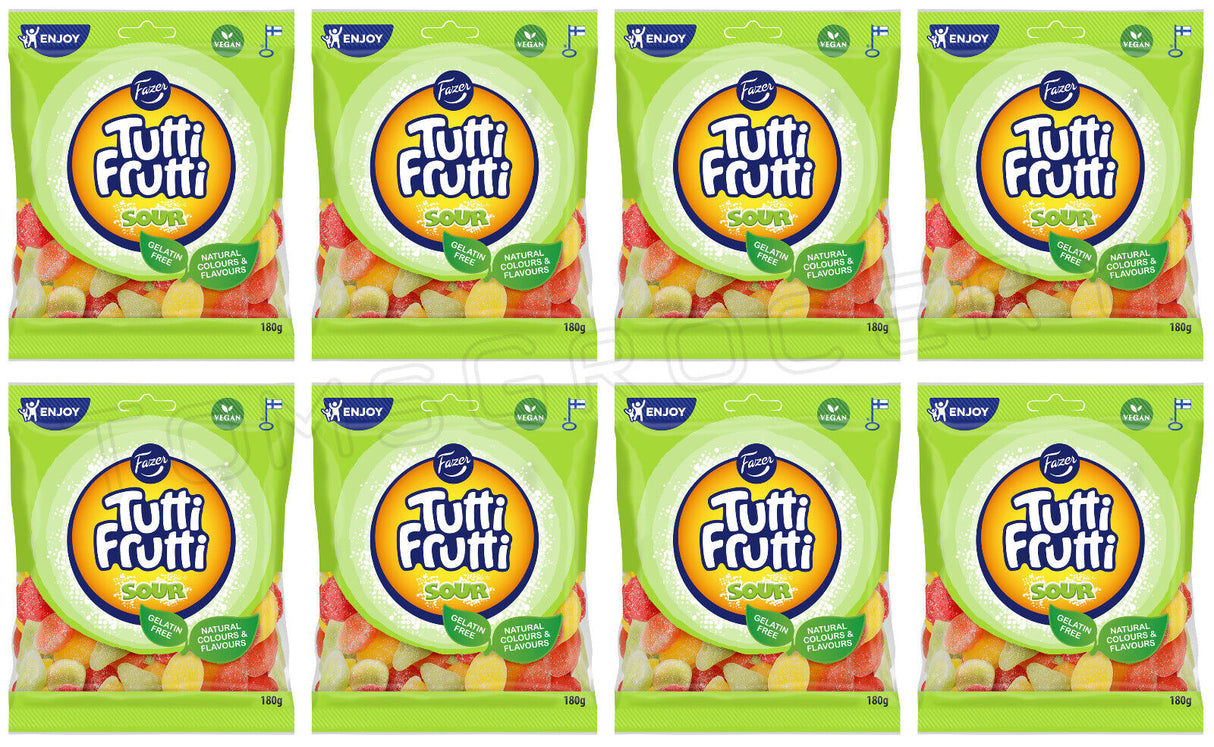 8 FAZER TUTTI FRUTTI Sour Fruit Flavor Gummy Candy Party Sweets 180g 6.3oz