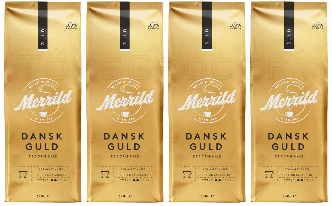 4 MERRILD DANSK GULD Floral & Fruity Ground Coffee with Honey Aftertaste 340g