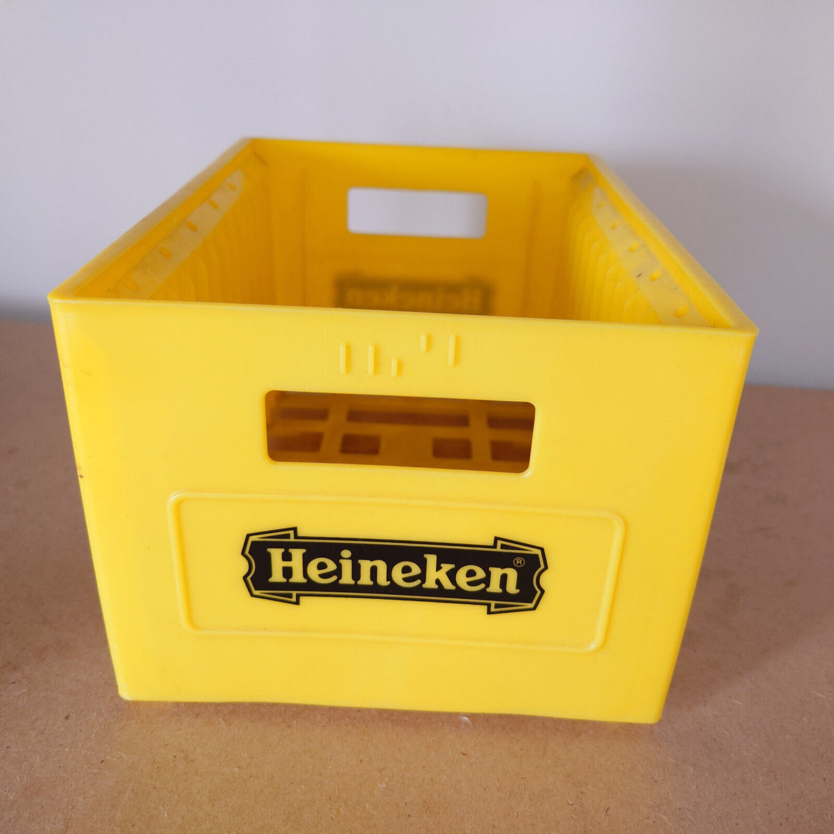 HEINEKEN Vintage Yellow Organizing CD Storage Case Box Beer Crate Shape