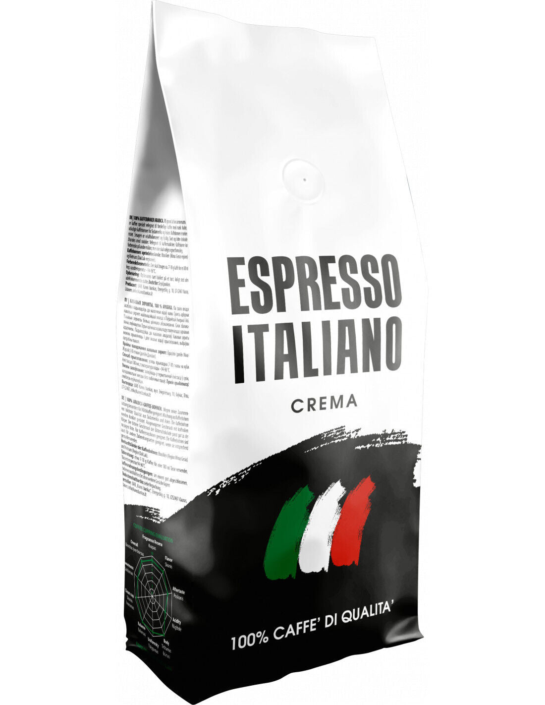 ESPRESSO ITALIANO CREMA Coffee Beans 100% CAFFE DI QUALITA 1kg 35oz Bag