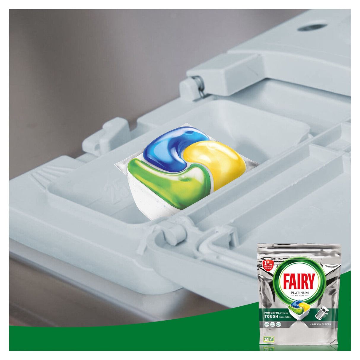 FAIRY PLATINUM All in One Dishwasher Capsules for Tough Challenges 45pack