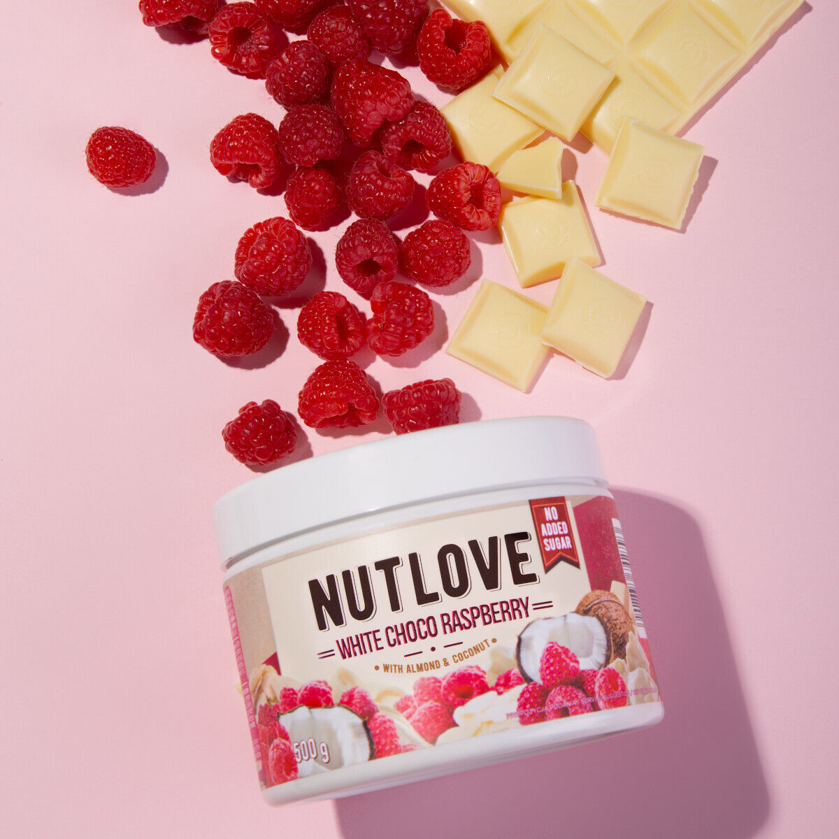 NUTLOVE WHITE CHOCO RASPBERRY Chocolate Cream Spread Dessert Sweets 500g 17oz