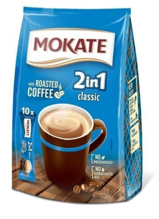MOKATE CLASSIC 2in1 Instant Coffee 10 Sachets Bag with Roasted Coffee 140g 5oz