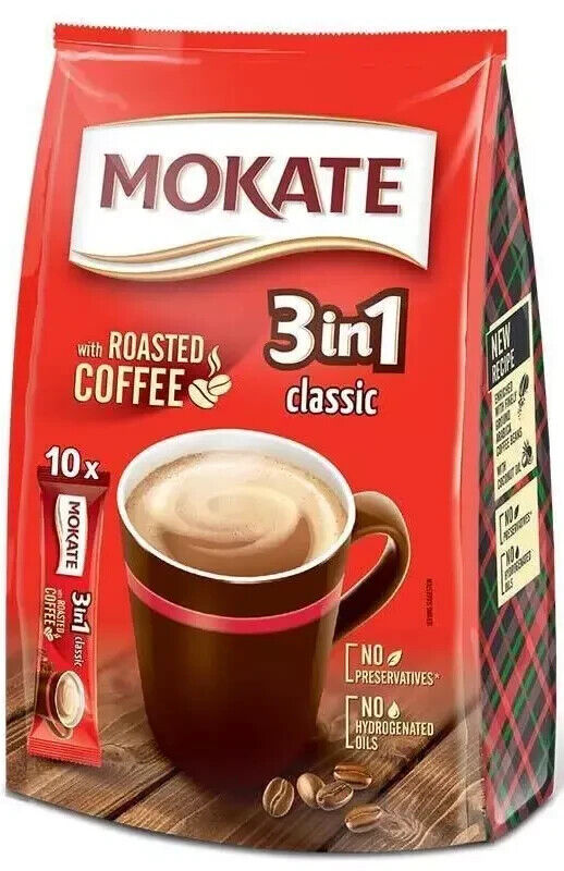 MOKATE CLASSIC 3in1 Instant Coffee 10 Sachets Bag with Roasted Coffee 170g 6oz