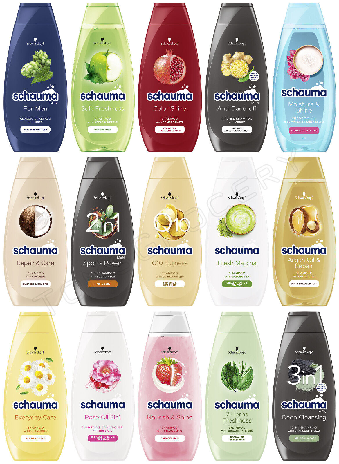 Schwarzkopf SCHAUMA Shampoo Variety For All Hair Types Made in Germany