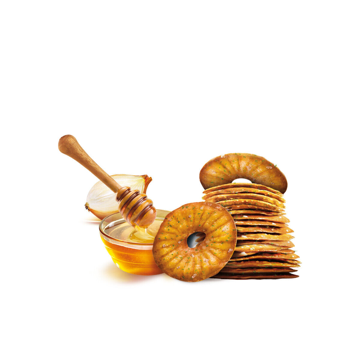 4 ELEPHANT Baked Squeezed Pretzels Honey Mustard Onion Flavor Snacks 70g 2.5oz