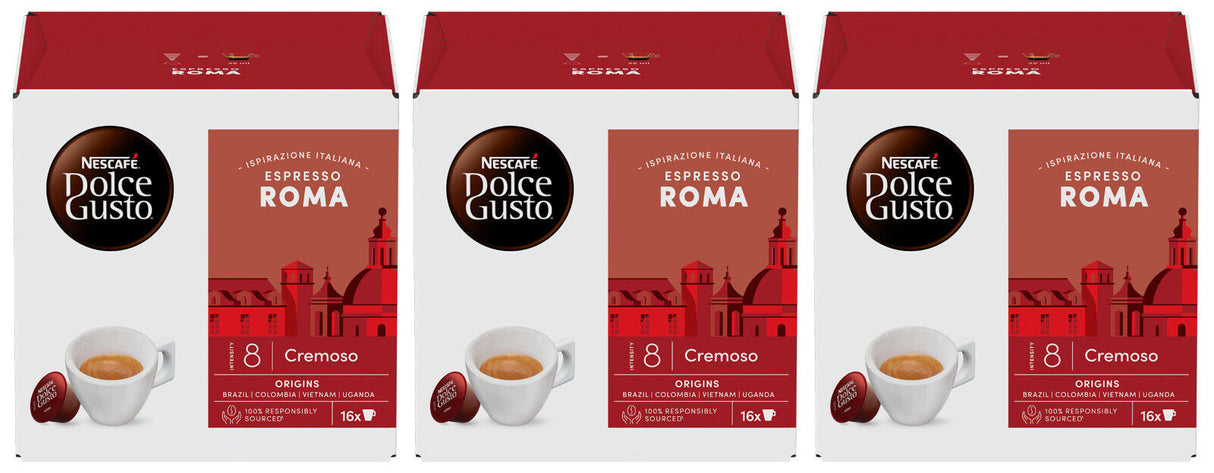 3 NESCAFE ESPRESSO ROMA Cremoso Dolce Gusto Coffee Capsules Pods Boxes New