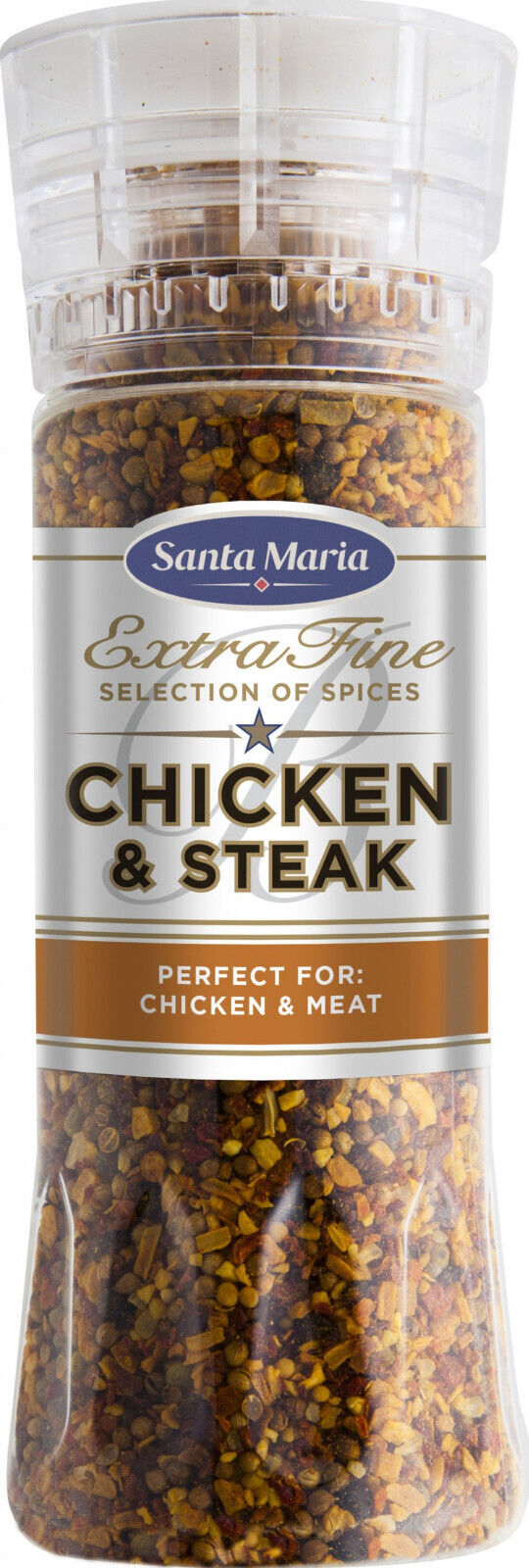 4 SANTA MARIA CHICKEN & STEAK Extra Fine Spice Mix Grinders 250g 8.8oz