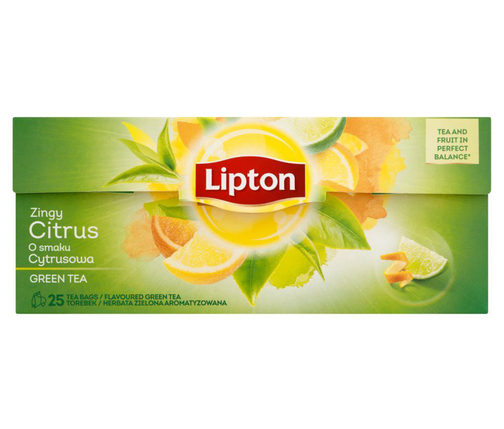 12 LIPTON CITRUS Flavored Green Tea Lemon, Lime & Orange Flavor 25 Teabags Boxes