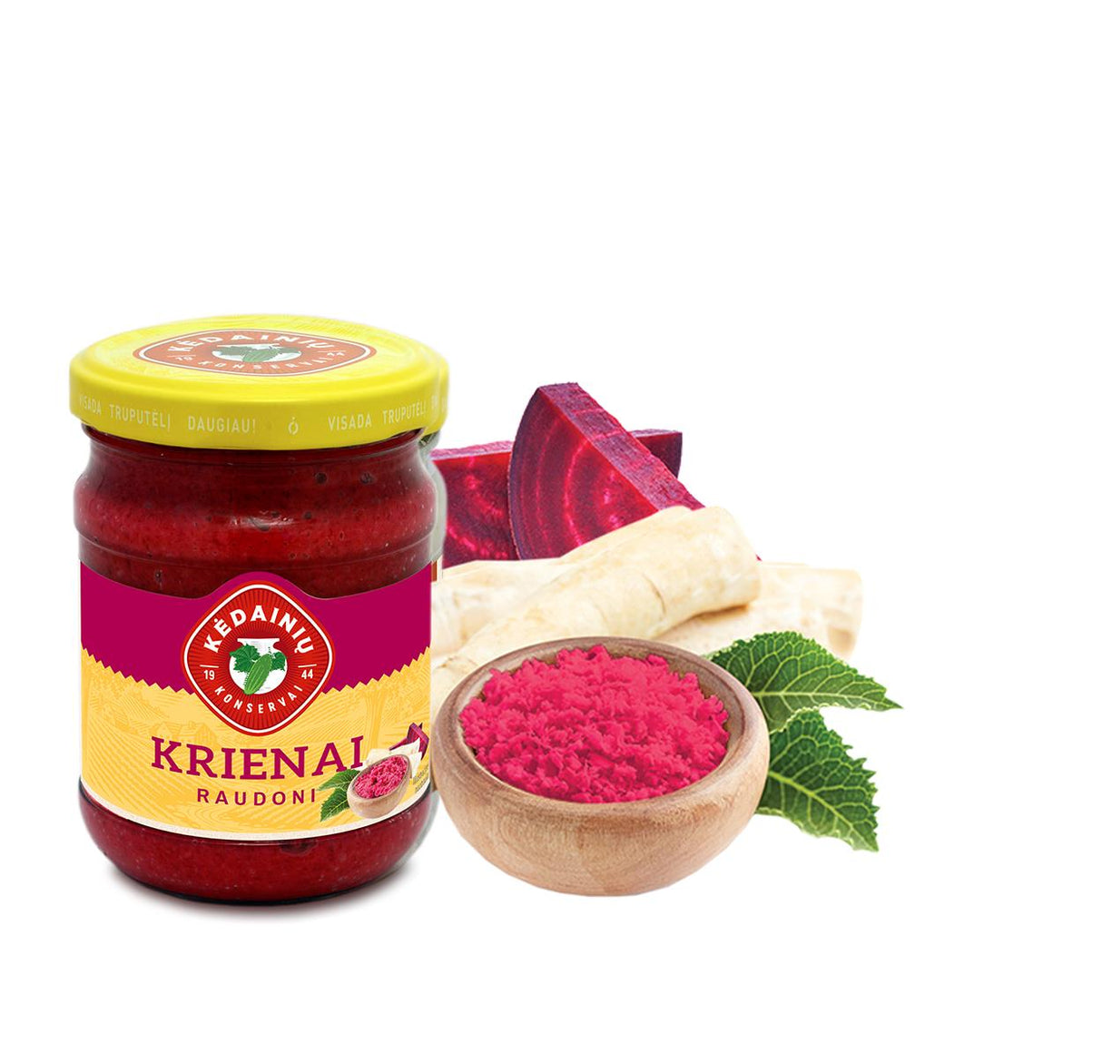 Kedainiu Red Horseradish with Beetroot Perfect for Meat Dishes 250g 8.8oz