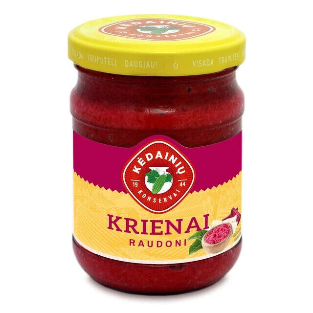 Kedainiu Red Horseradish with Beetroot Perfect for Meat Dishes 250g 8.8oz