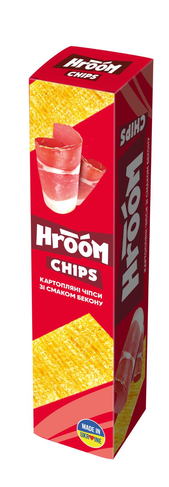 HROOM CHIPS Bacon Flavor Thin Strips Potato Chips Crisps Snacks 50g 1.7oz