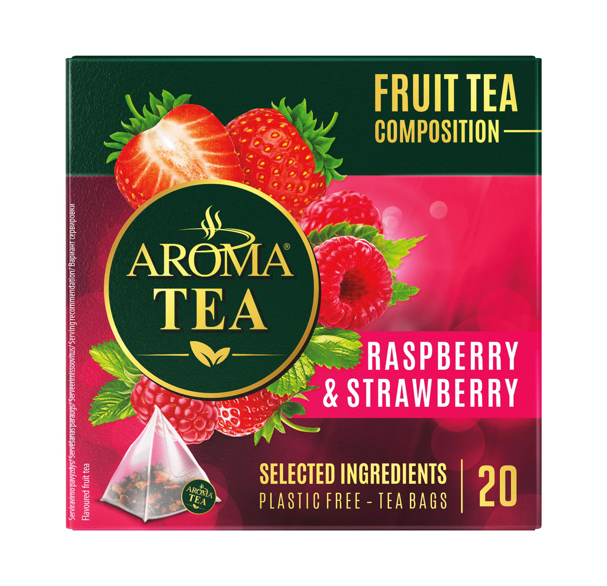 AROMA TEA Raspberry & Strawberry Flavor Fruit Tea 40g