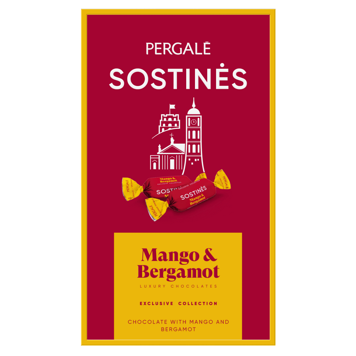 PERGALE SOSTINES Mango & Bergamot Filling Luxury Chocolate Candies Box 170g