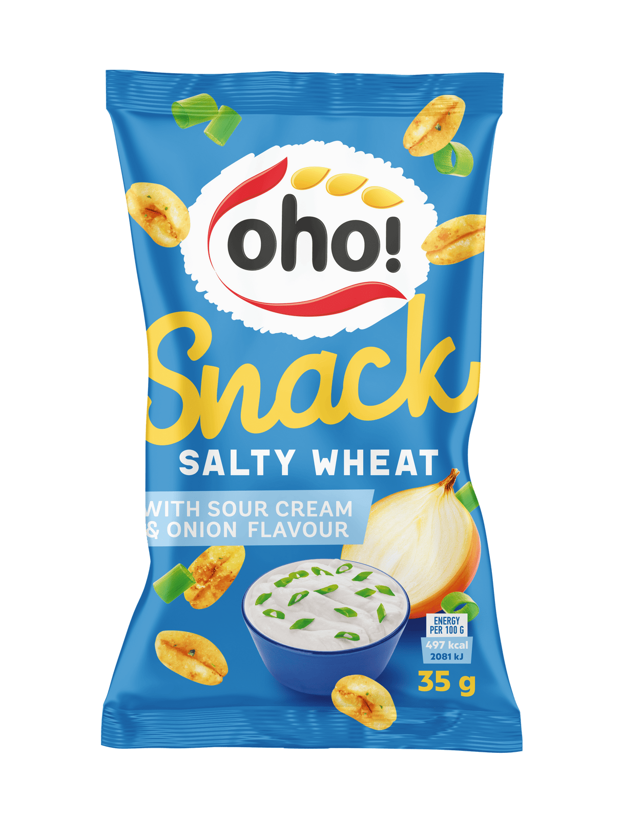OHO! Snack Puffed Salty Wheat Sour Cream & Onion Flavor 35g