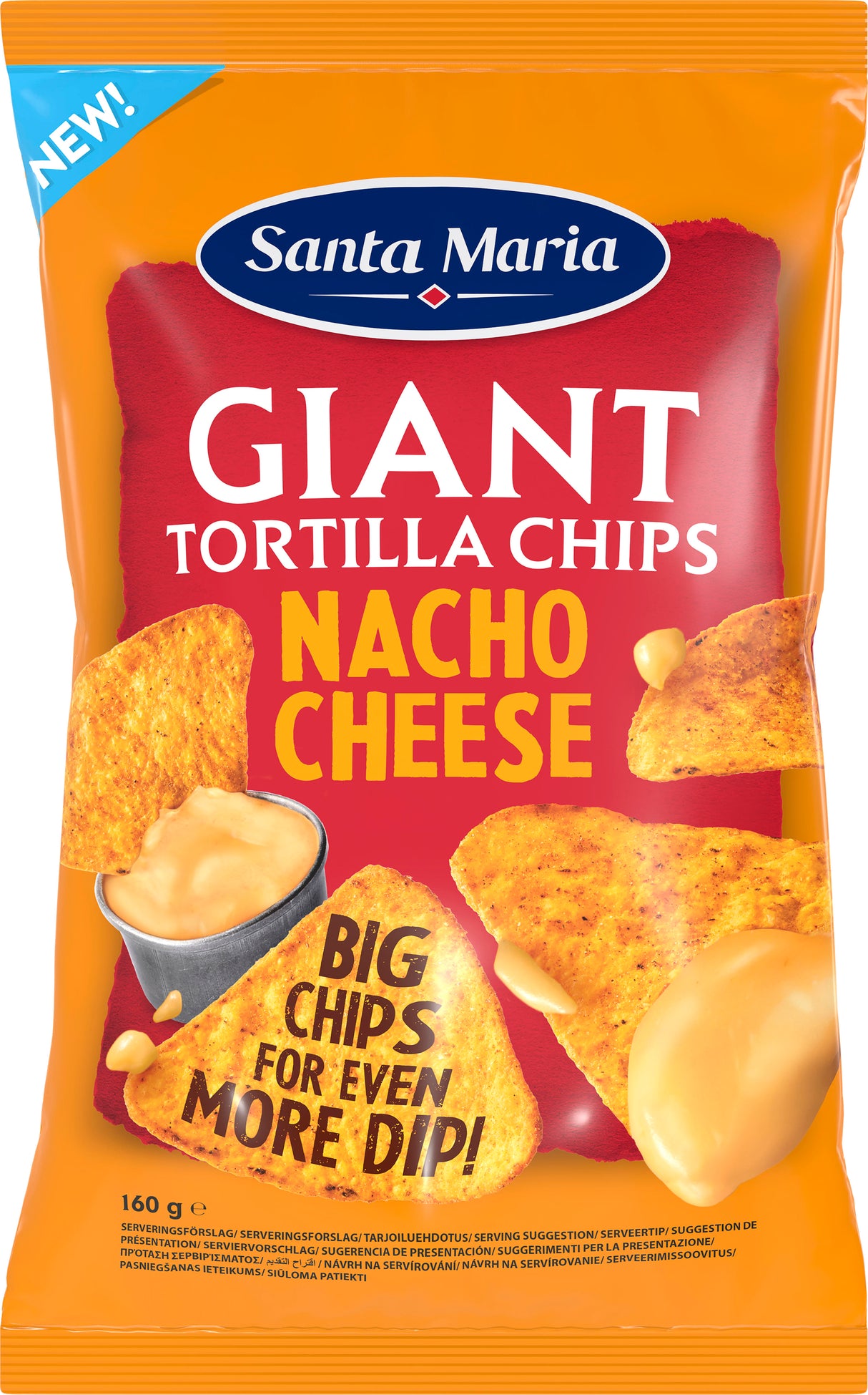 SANTA MARIA GIANT Tortilla Chips Nacho Cheese Flavor 160g 5.6oz