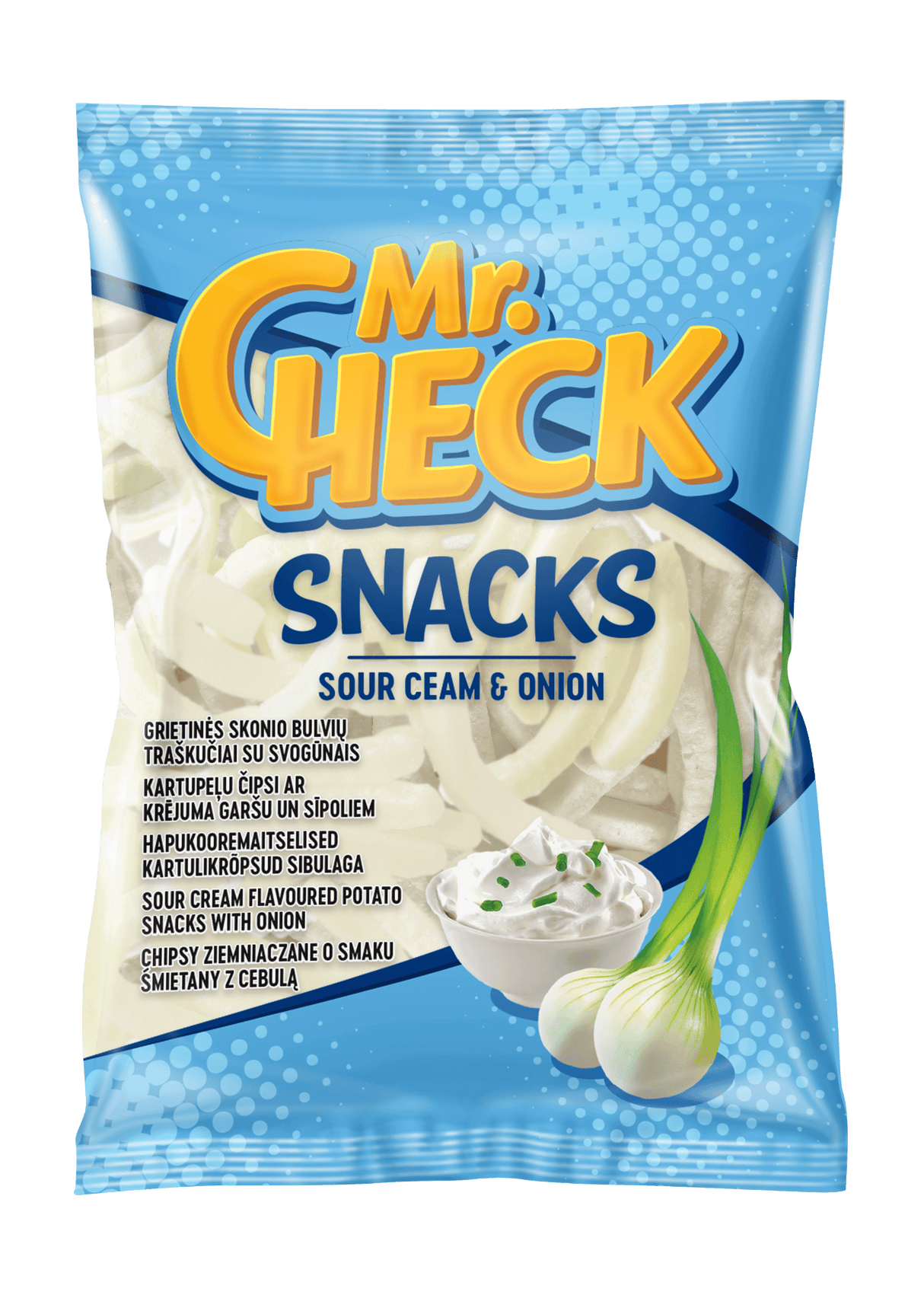 Mr. CHECK Snacks Sour Cream & Onion Flavor Puffed Potato Chips 50g