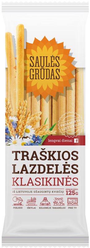 SAULES GRUDAS Crackers Crunchy Classic Bread Sticks 125g