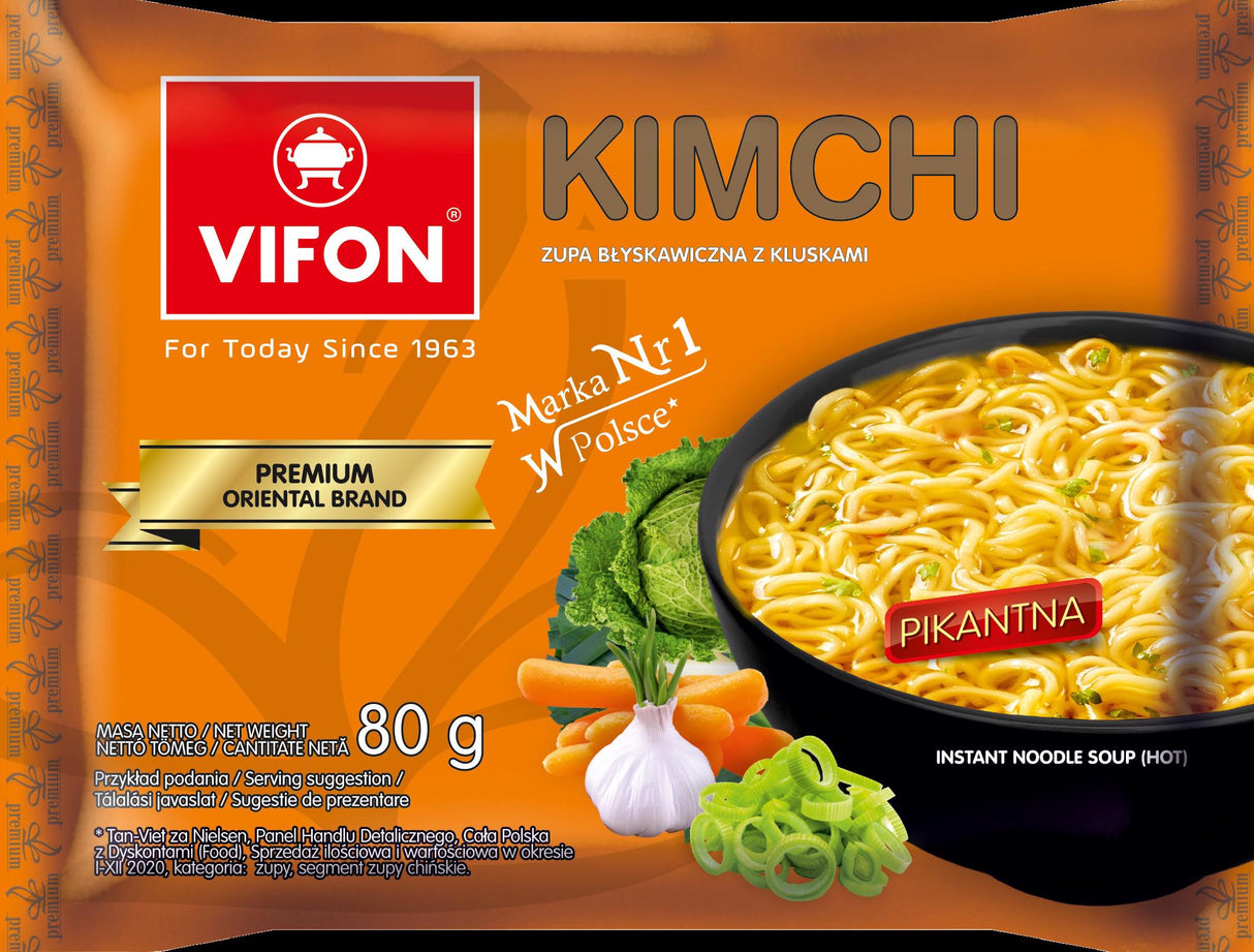 VIFON Spicy Kimchi Instant Noodle Soup 80g