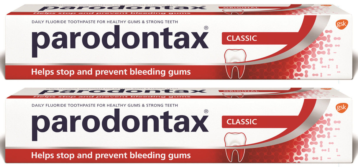 2 PARODONTAX CLASSIC Daily Fluoride Toothpaste for Healthy Gums & Teeth 75ml