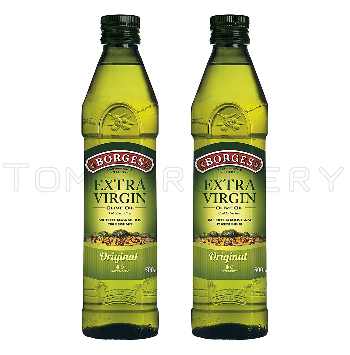 2 BORGES Extra Virgin Highest Quality Spanish Olive Oil Bottles 500ml 17.6 fl oz