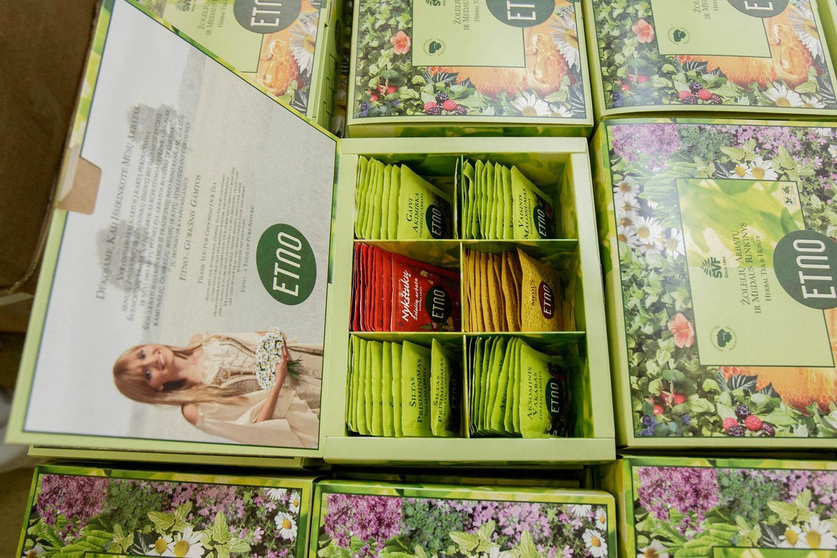 ETNO Natural Herbal Tea Variety Gift Box with Honey 180g