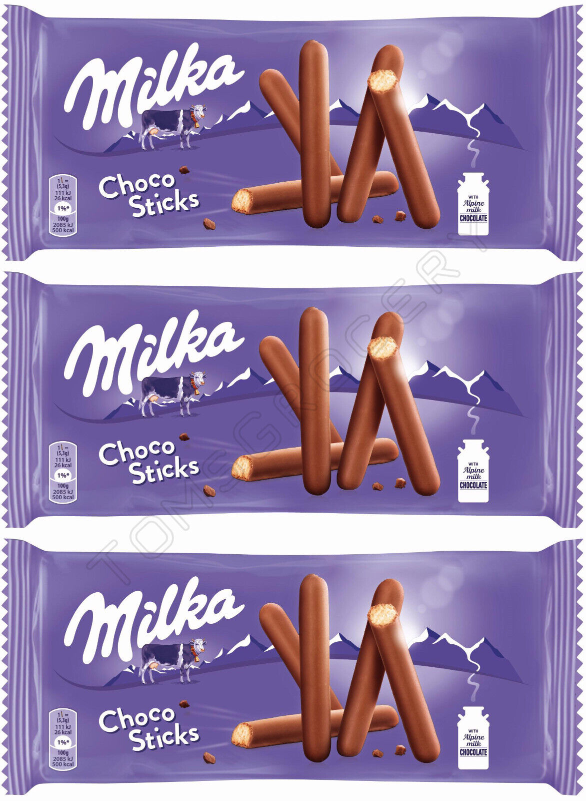 3 x MILKA CHOCO STICKS Milk Chocolate Covered Crunchy Fingers Snacks Candy Treat