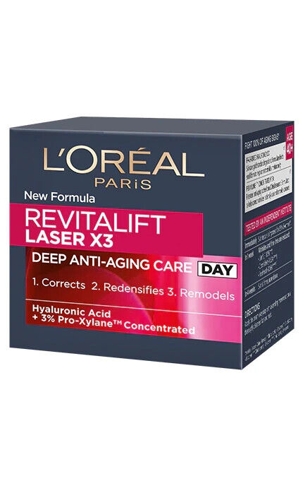 LOREAL REVITALIFT LASER X3 Deep Anti Aging Day Cream Hyaluronic Acid 50ml