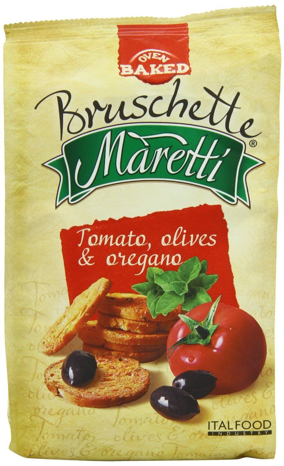 4 BRUSCHETTE MARETTI Tomato Olives & Oregano Flavor Oven Baked Bread Bites 70g