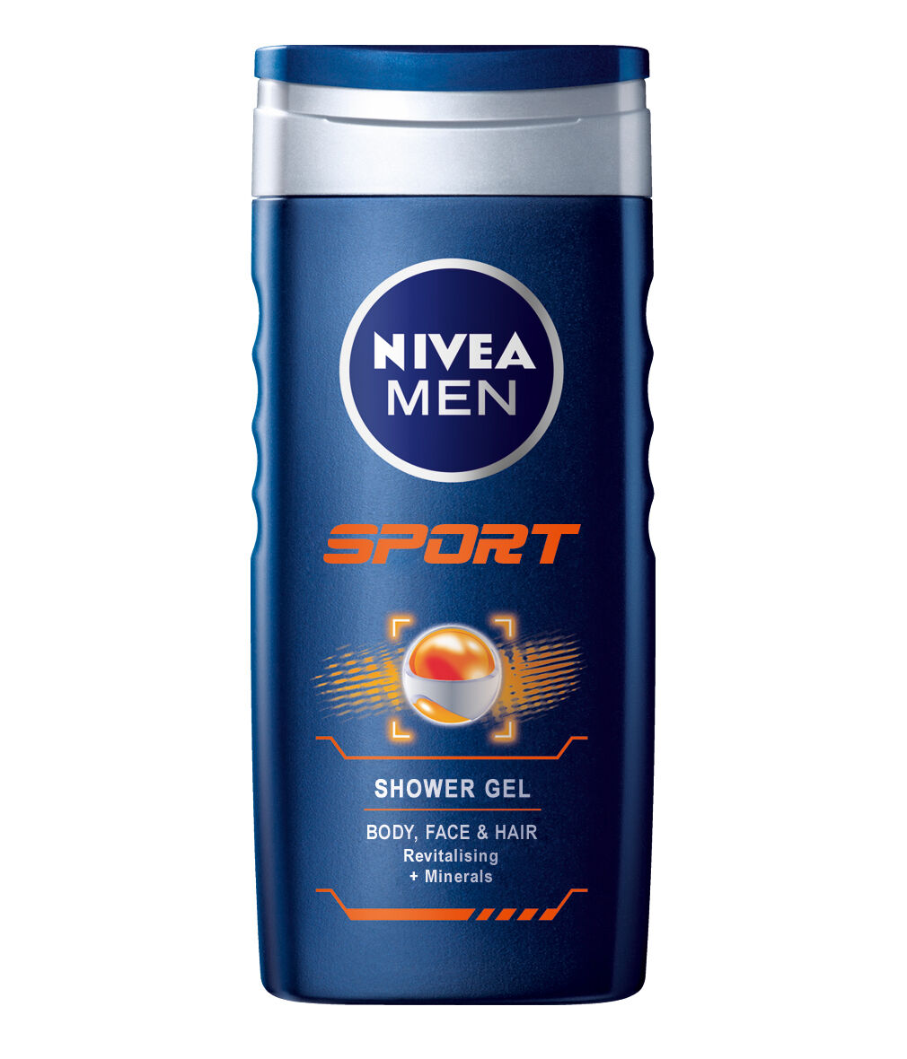 NIVEA Men SPORT Revitalizing Shower Gel 2in1 Body, Face & Hair 250ml 8.5 fl oz