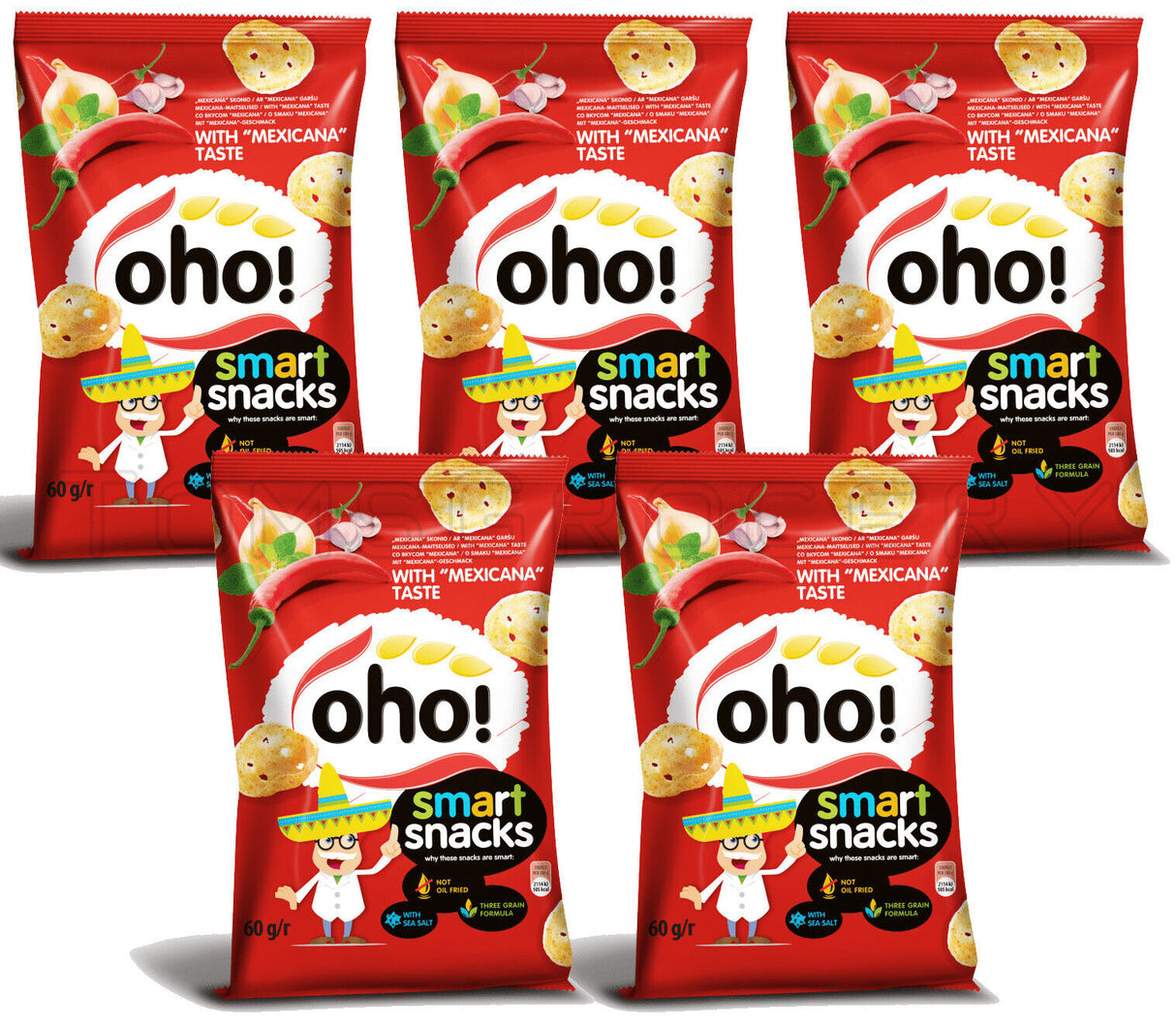 5 OHO MEXICANA Flavor Puffed Potato Chips 60g 2.1oz