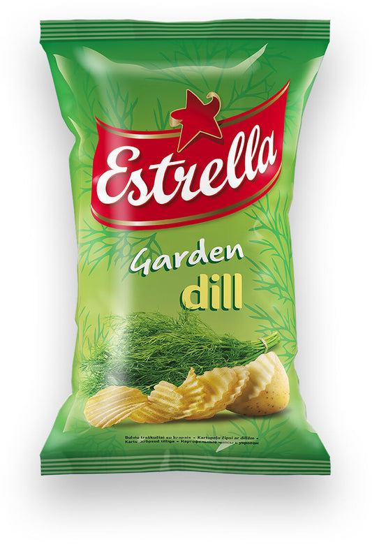 ESTRELLA Dill Flavor Potato Chips European Snacks 130g 4.58oz