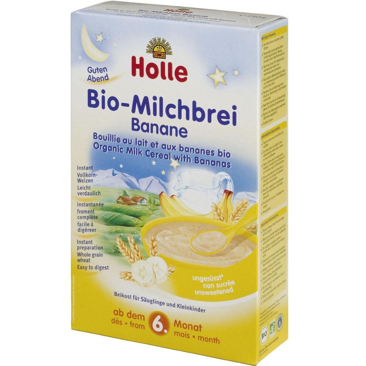 HOLLE Organic Milk Cereal with Bananas From 6 Months 250 g 8.8 oz