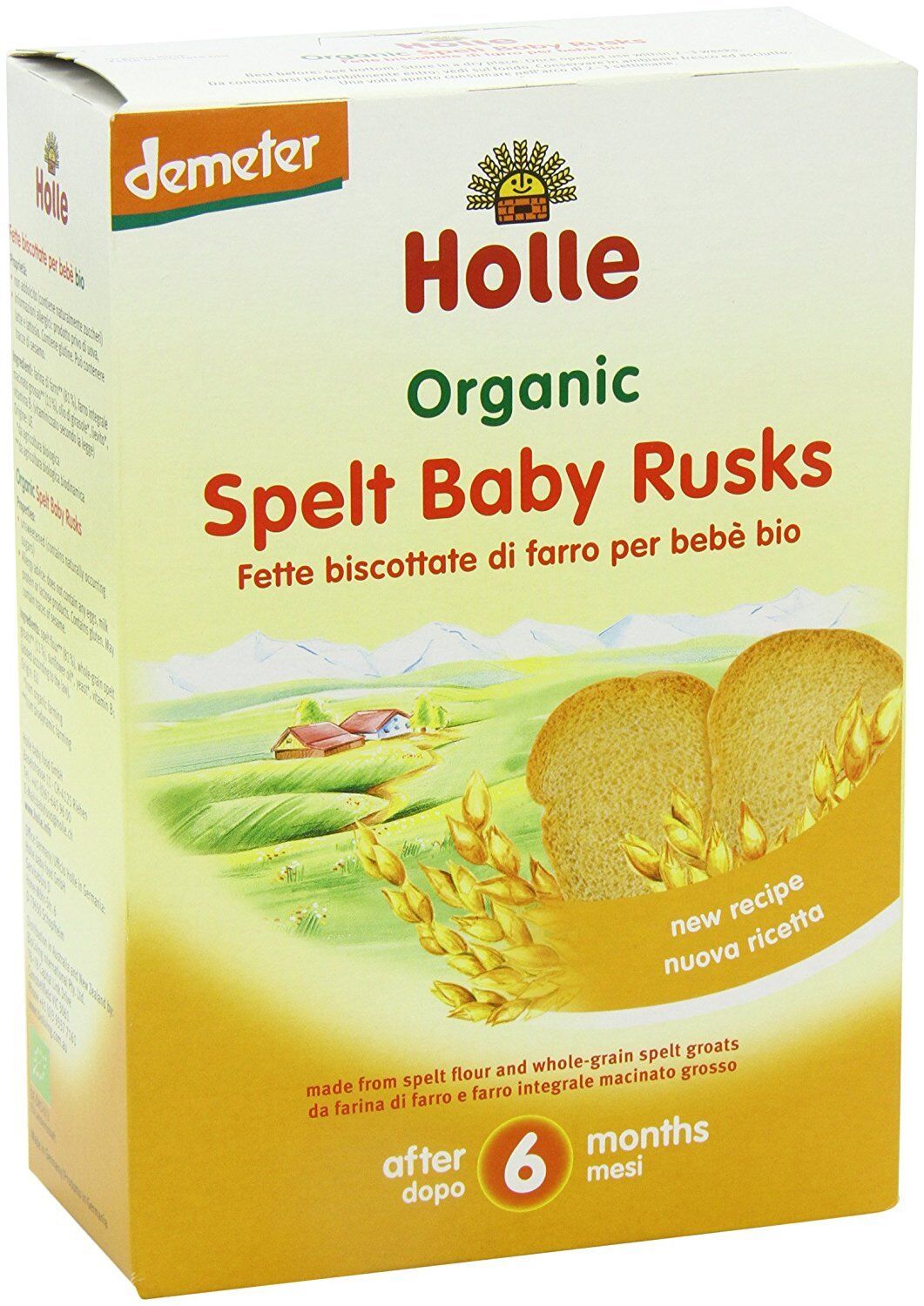 HOLLE Organic Spelt Unsweetened Baby Rusks from 6 Months 200g 7oz