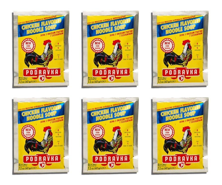 PODRAVKA Instant Chicken Soup with Noodles 6 x 62g 2.2oz