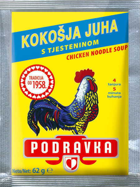 PODRAVKA Instant Chicken Soup with Noodles 6 x 62g 2.2oz