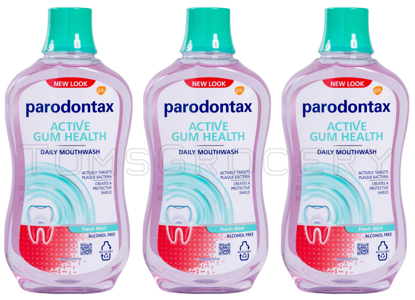 3 PARODONTAX Daily Mouthwash Alcohol Free Active Gum Health Care 500ml