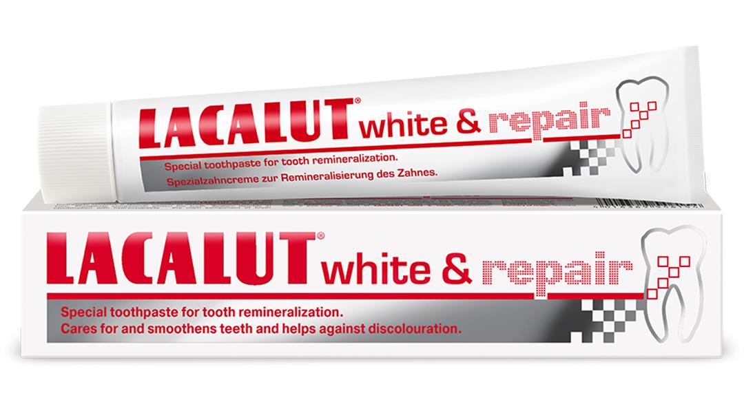 4 LACALUT WHITE & REPAIR Daily Toothpaste for Tooth Remineralization 75ml